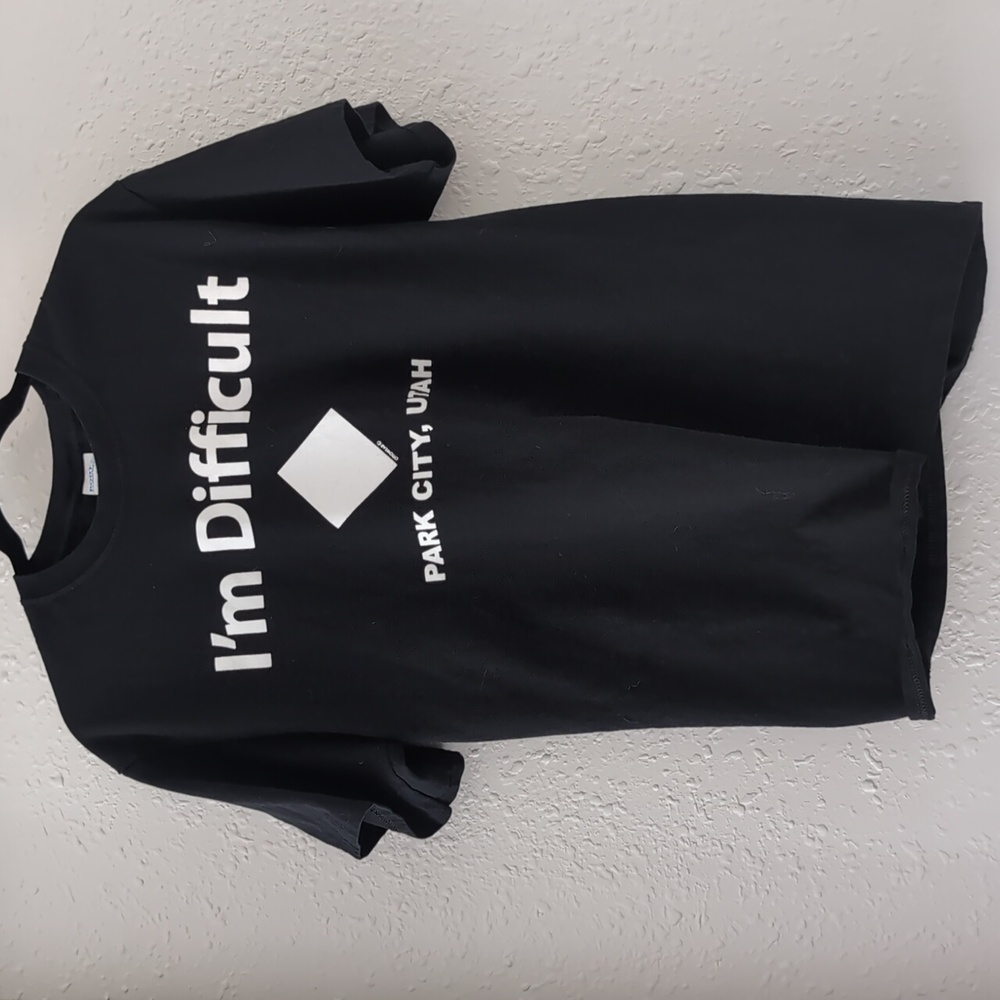 Park City Utah 'I'm Difficult' Ski Snowboard Black Diamond Short Sleeve Unisex M